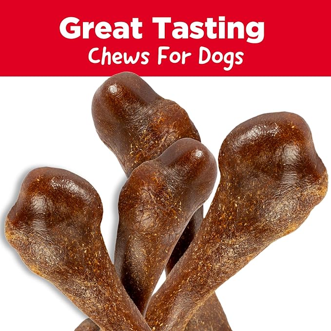 Country Kitchen Bacon Femur, Rawhide Free Dog Chews, Natural Ingredients, Made in The USA, 8.7 oz, 4 Count