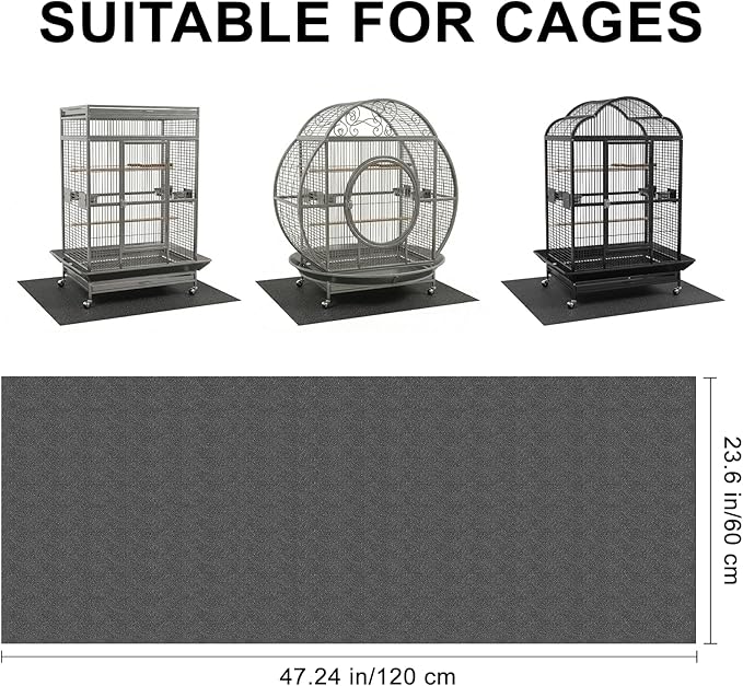 Under Pet Cage Mat for Bird Cages, Dog Kennels, Reptile Aquariums, Dog Kennels, Water-Resistant Pad for Hard Floors and Surfaces (XX-Large)