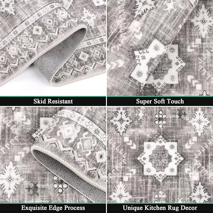 HEBE Boho Kitchen Rug Sets 3 Piece