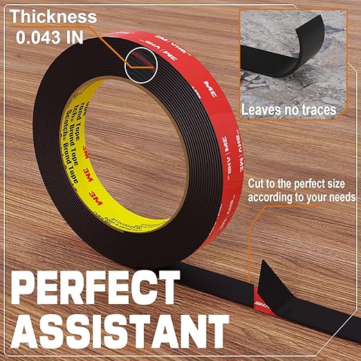 3M Double Sided Tape Heavy Duty 10FT,Double Sided mounting Tape for Walls,3M vhb Strong Double Sided Tape Heavy Duty for Car, LED Strip Light, Home/Office Decor