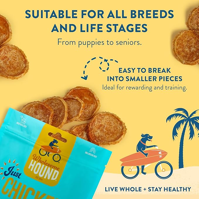 Chicken Chips – Single Ingredient Dog Treats, All Natural & Healthy Training Snacks for Small, Medium & Large Breeds, Puppies – High Protein, Made in US 16oz
