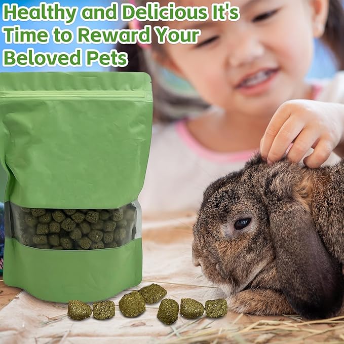 PINVNBY 2 PCS Rabbit Timothy Hay Cubes - 14oz, Natural Chew Toys for Rabbits, Guinea Pigs, Chinchillas & Small Animals
