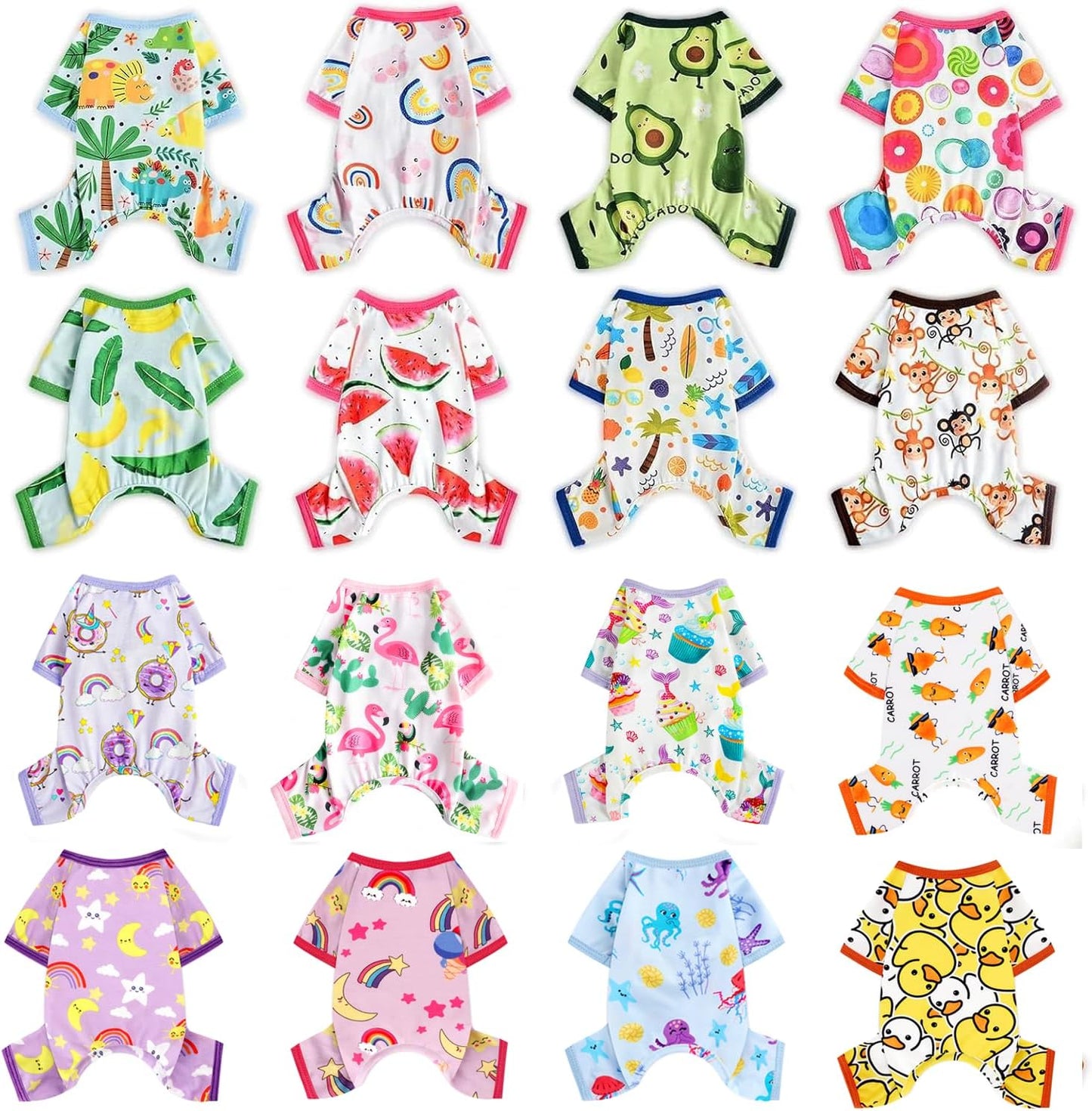 Dog Pajamas Pjs Summer Dog Clothes for Small Dogs Girl - Boy - Medium Size Dogs, Soft Stretchy Puppy Clothes Fall Doggie Onesies Cat Pet Jammies Outfit (Flamingo Pink, Large)