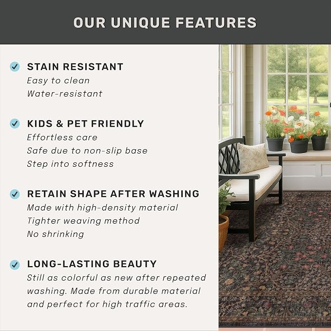 Brown Entryway 2x5 Runner Rug, Small Throw Runners