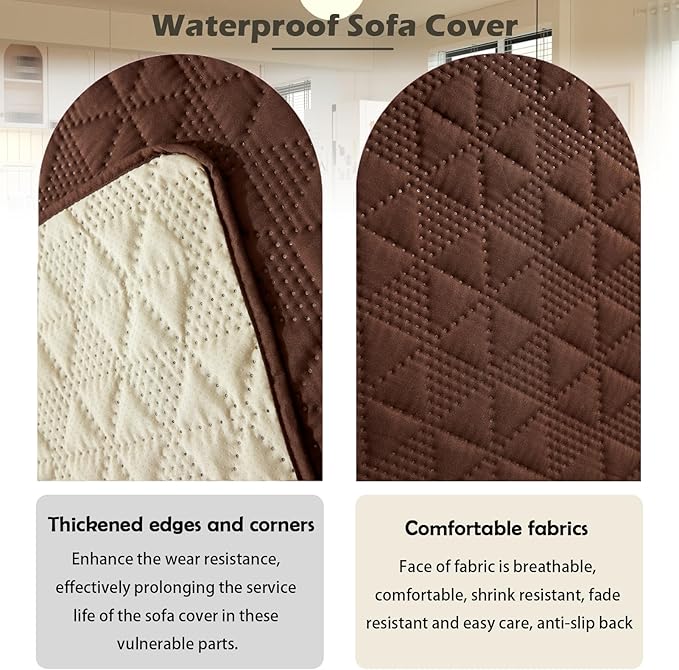 Waterproof Dog Bed Cover Pet Blanket, Soft Pet Couch Covers for Sofa Washable, Bed Couch Sofa Furniture Protector for Puppy Cat Kids (Brown,210 * 305 CM)