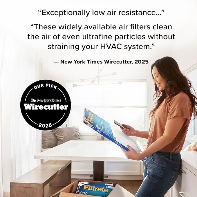 Filtrete 20x20x1 AC Furnace Air Filter, MERV 13, MPR 1900, Premium Allergen