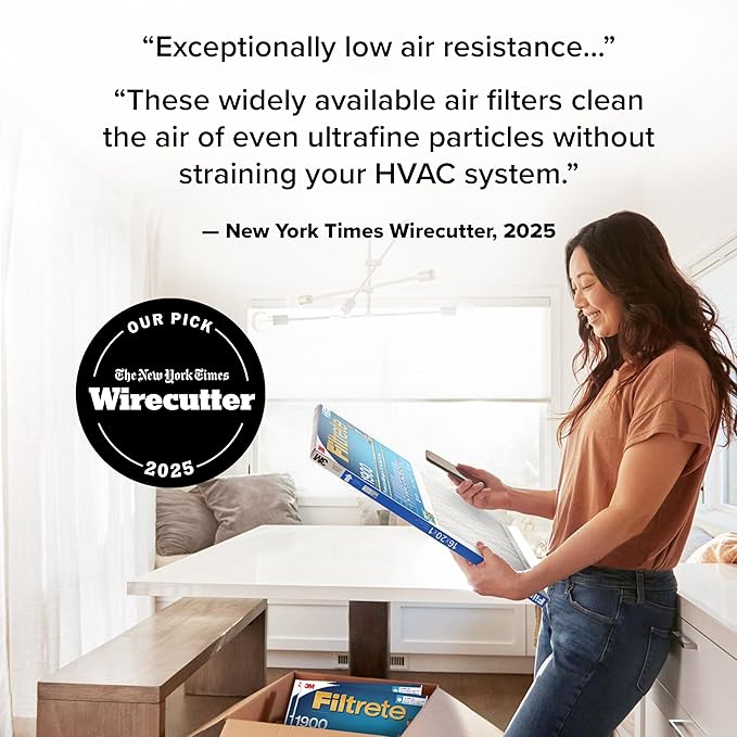 Filtrete 16x25x1 AC Furnace Air Filter, MERV 13, MPR 1900, Premium Allergen