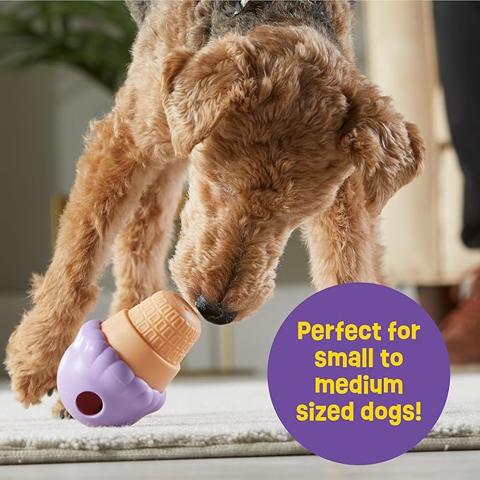 Brightkins Small Ice Cream Cone Treat Dispenser - Dog Toys, Treat Dispenser for Dogs (Pack of 2)