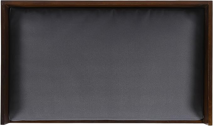 Christopher Knight Home Mid-Century Modern Pet Bed, Brown Acacia Wood Frame with Gray Cushion, Hairpin Legs, 29.5x17.75x11 Inches
