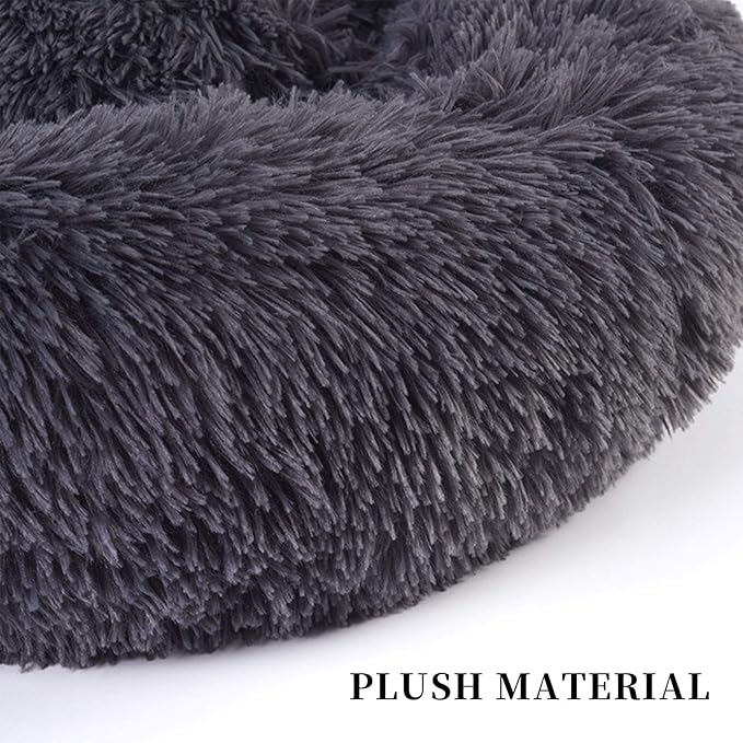 Warming Round Dog Bed for Small, Medium and Large Dogs & Cats, Short & Long Plush Pet Bed, Luxurious Faux Fur Donut Cuddler, Bolster Pet Bed & Sofa, Machine Washable 40CM 16Inch