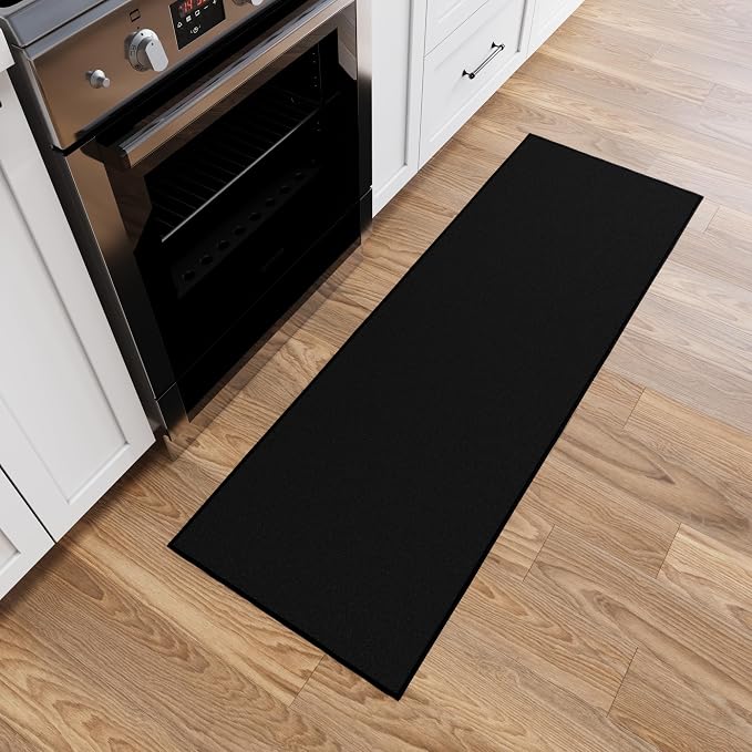 Ottomanson Hallway Runner Rug 2'2" x 6' Non Slip Solid Area Rugs Easy to Clean