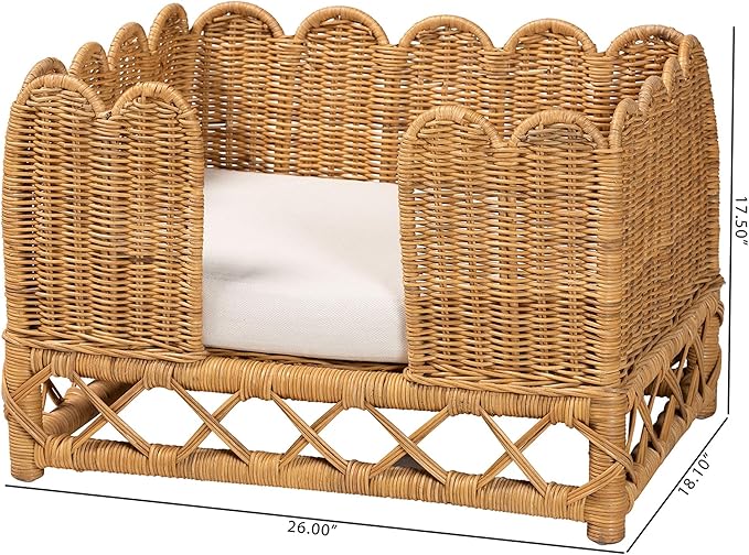 Bali & pari Palm Bohemian Light Honey Rattan Pet Bed