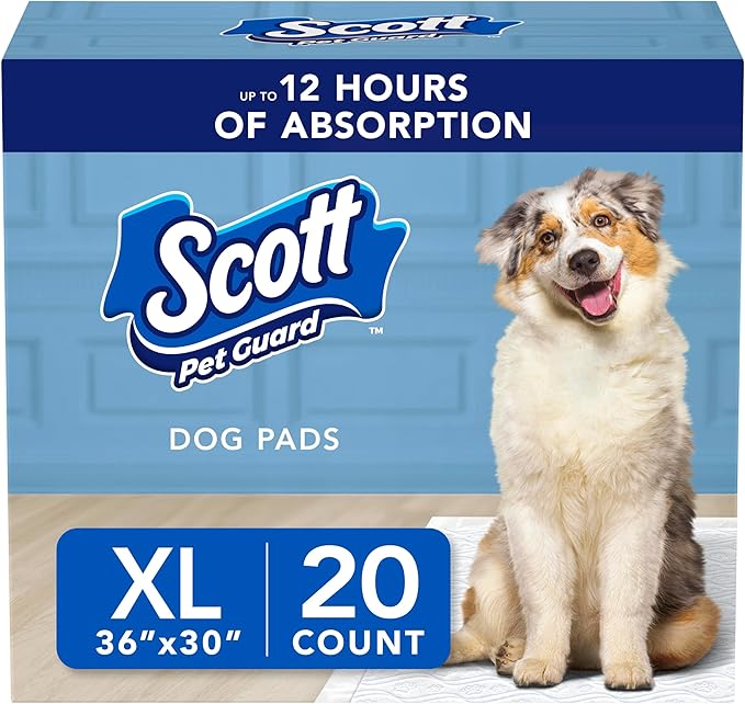 Scott Pet Guard Dog Pads - Size XL - 30" x 36" - 20 Pack of Pet Pads