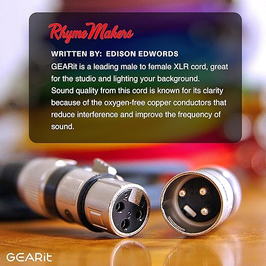 GEARit XLR Male to Female Microphone Cable (3 Feet, 2-Pack) 3-Pin Balanced Shielded Mixer, Recording Studio, Podcast - Black