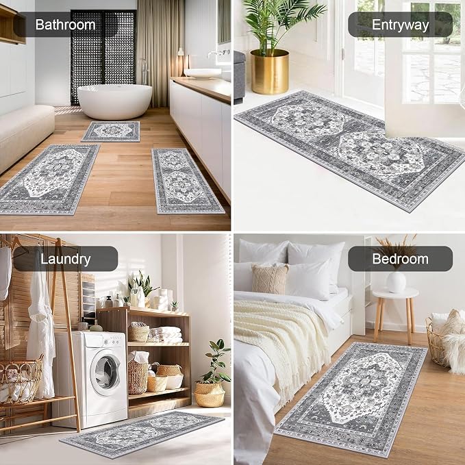 HEBE Boho Kitchen Rug Sets 3 Piece