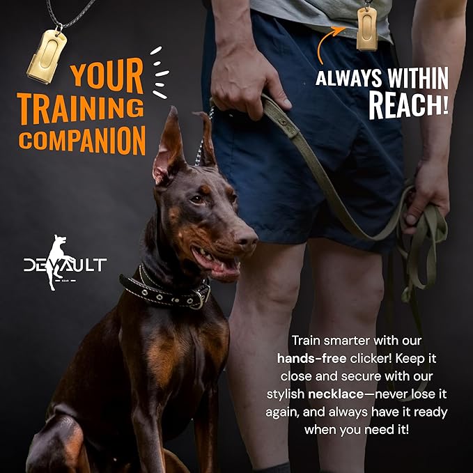 Metal Clickers for Dog Training – Dog Clicker for Training with Loud Crisp Sound for Behaviour Reward – Brass Style with Magnetic Clasp and Velvet Pouch – 10 Pack Pet Clicker