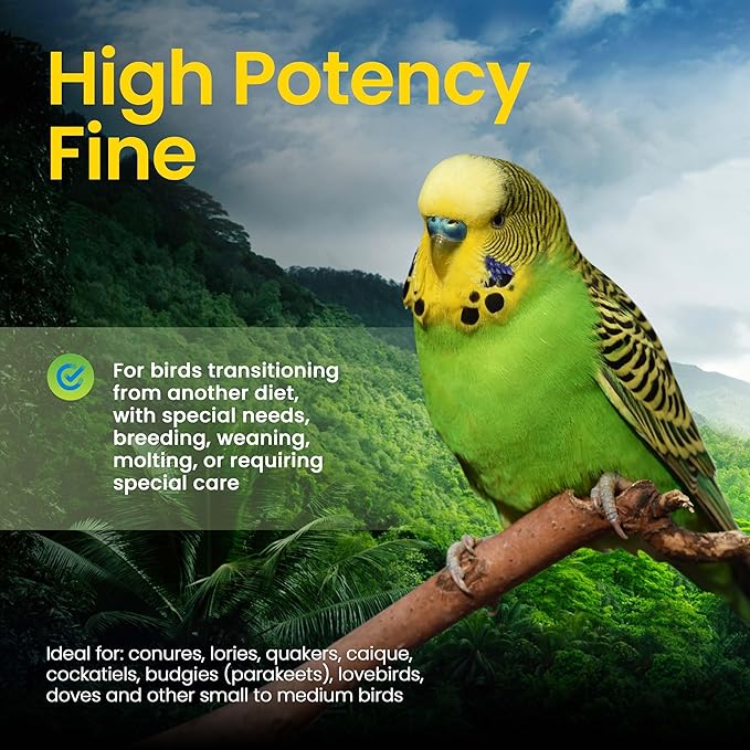 Harrison's Bird Foods High Potency Fine Certified Organic Non GMO Formula Bird Food 1lb