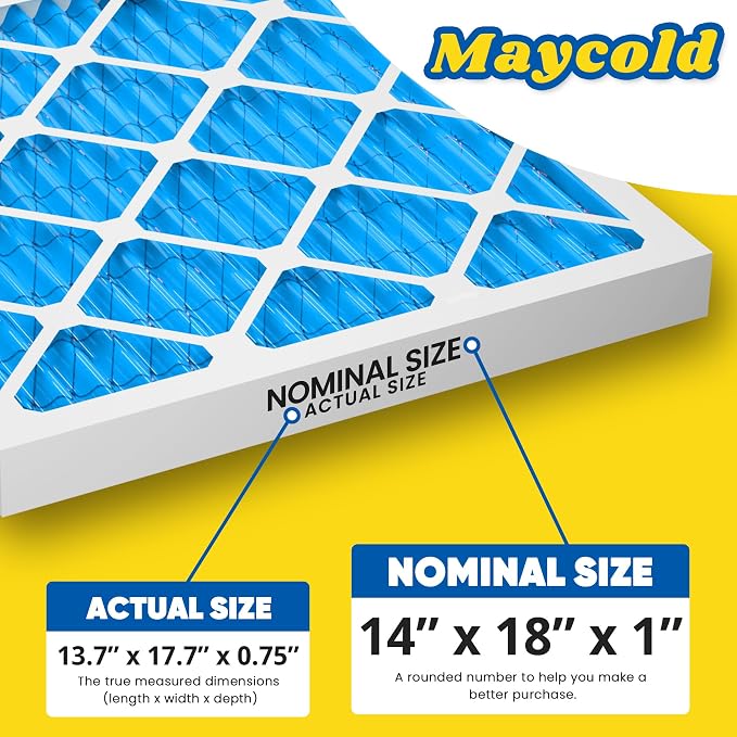 Maycold 14x18x1 MERV 11 Furnace Air Filter, High-Performance HVAC AC Filters