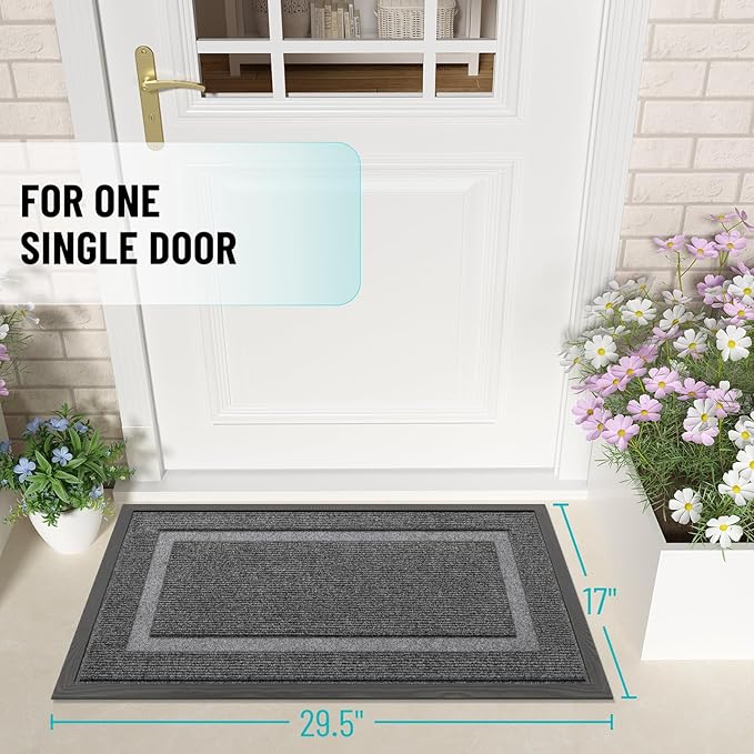 OLANLY Front Door Mat Indoor Outdoor Entrance, Waterproof All-Season,