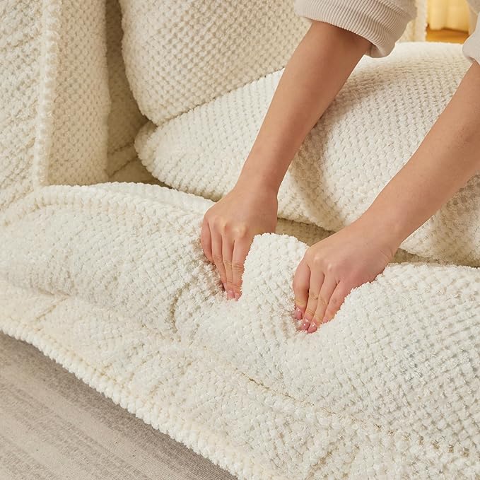 Human Dog Bed for Adult and Kids, Comfy Foldable Lazy Floor Sofa Bed with 5 Adjustable Position, White Upholstered Floor Bean Bag Lounger Chair for Bedroom, Living Room,Office (White.)