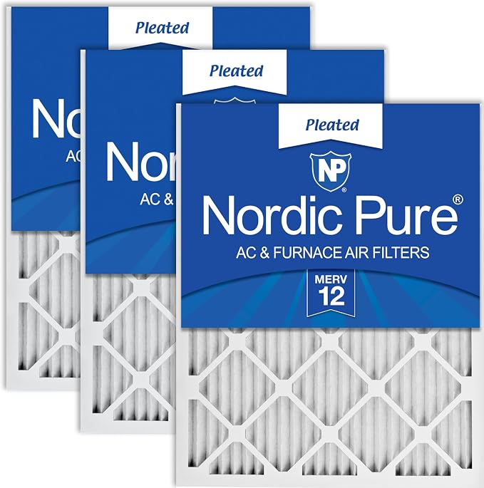 Nordic Pure 14x30x1 Pleated MERV 12 Air Filters 3 Pack