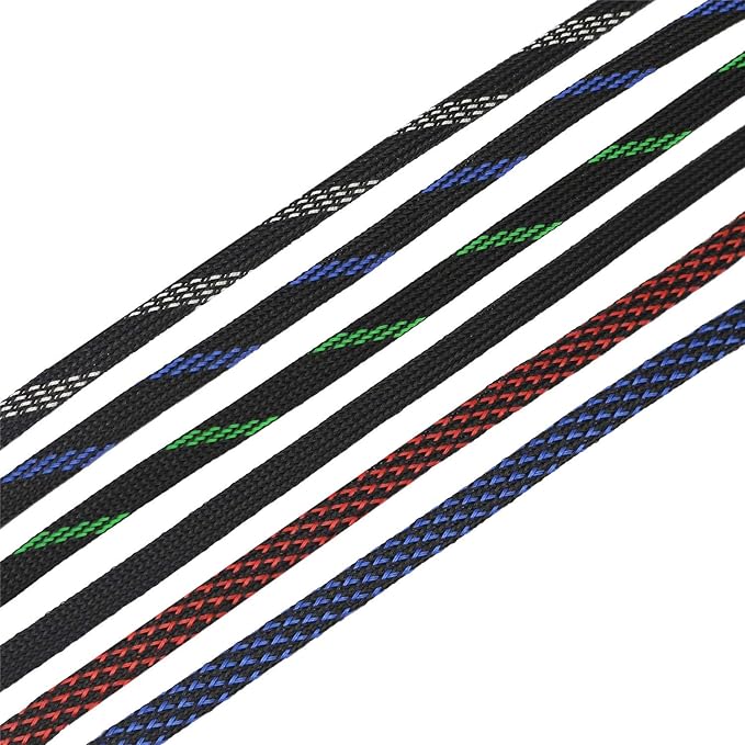30ft PET Expandable Sleeving Wire Cable Sleeve (1/2", Silver&Black)