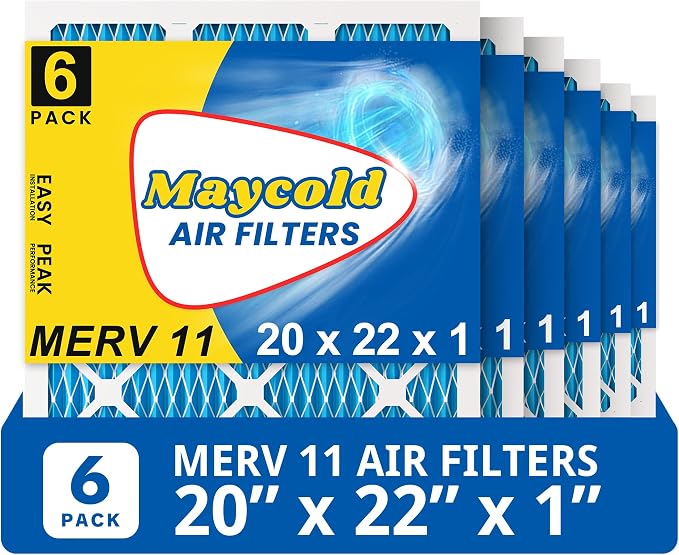 Maycold 20x22x1 MERV 11 Furnace Air Filter, High-Performance HVAC AC Filters