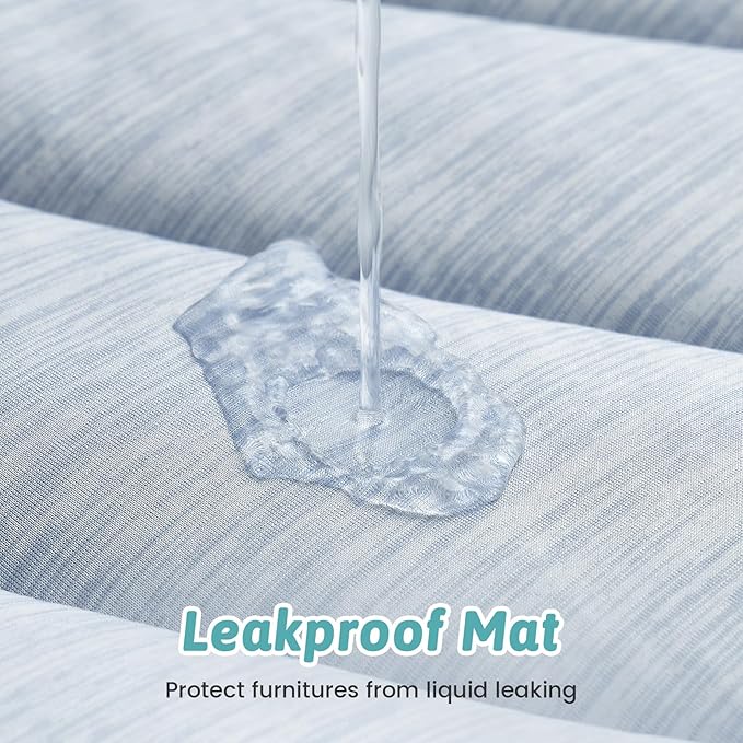 Dog Cooling Mat, Q-Max > 0.4 Leaf Shaped Pet Pad, Liquid Pee Proof Summer Mat for Cats, Washable Sleep Blanket for Bed Couch Floor Indoor, 33x28 inch, Blue
