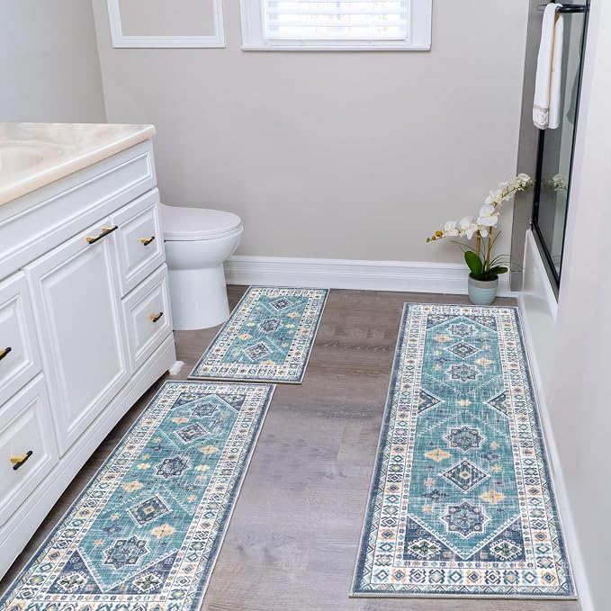HEBE Boho Kitchen Rug Sets 3 Piece