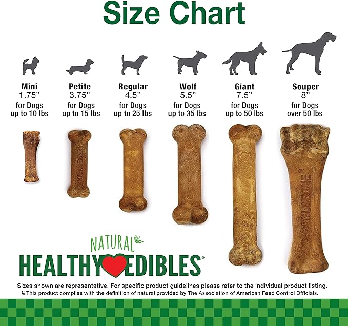 Nylabone Healthy Edibles Natural Dog Chews, Long Lasting Bones for Dogs, Chicken Flavor Dog Treats, Small (3 Count)
