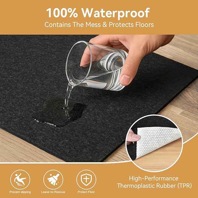 Deep Dream Dual Surface 2'x12' Rug Pad, Waterproof 1/4" Thick Felt + Natural