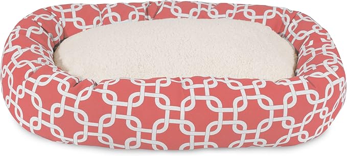 52 Inch Coral Links Sherpa Bagel Dog Bed