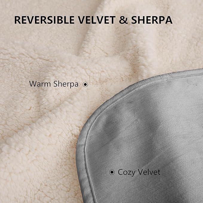 Waterproof Blanket for Couch, Leak Proof Dog Bed Sherpa Throw Blankets Reversible Pet Sofa Furniture Protector Machine Washable-50 x60,Darkgrey