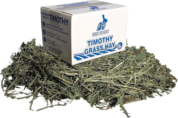 High Desert 2nd Cutting Timothy Grass Hay for Rabbits, Guinea Pigs, Chinchillas & Small Pets – Premium Hand-Packed Natural Hay, High-Fiber, Additive-Free, Grown in USA – 14 Oz Box