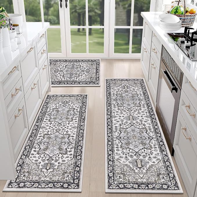 HEBE Boho Kitchen Rug Sets 3 Piece
