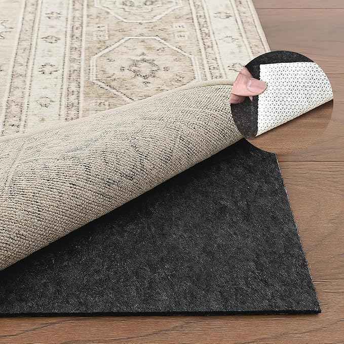Deep Dream Dual Surface 5'x8' Rug Pad, Waterproof 1/4" Thick Felt + Natural