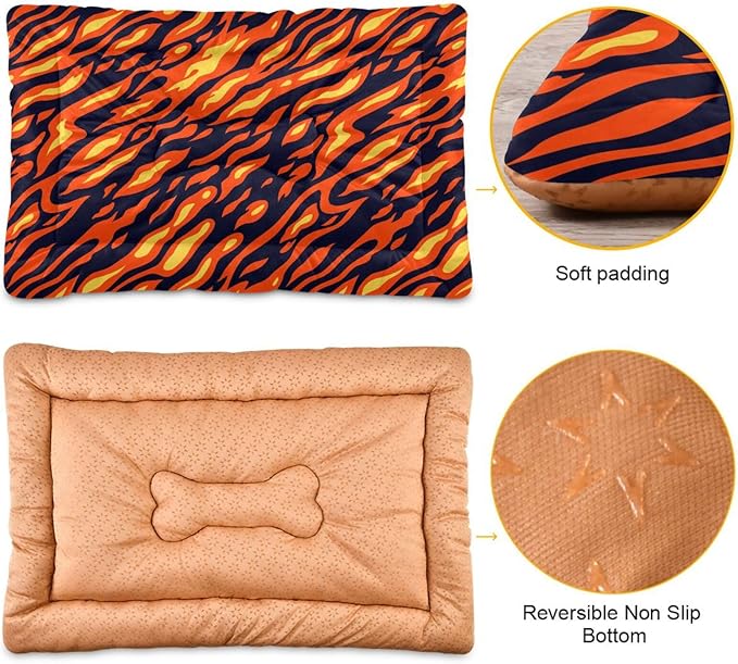 Pet Bed Fire Flame Dog Bed Mat Absorbing Non Slip Pad Pet Sleeping Mat for Small, Medium, and Large Dogs Puppy Cat 36 in x 24 in