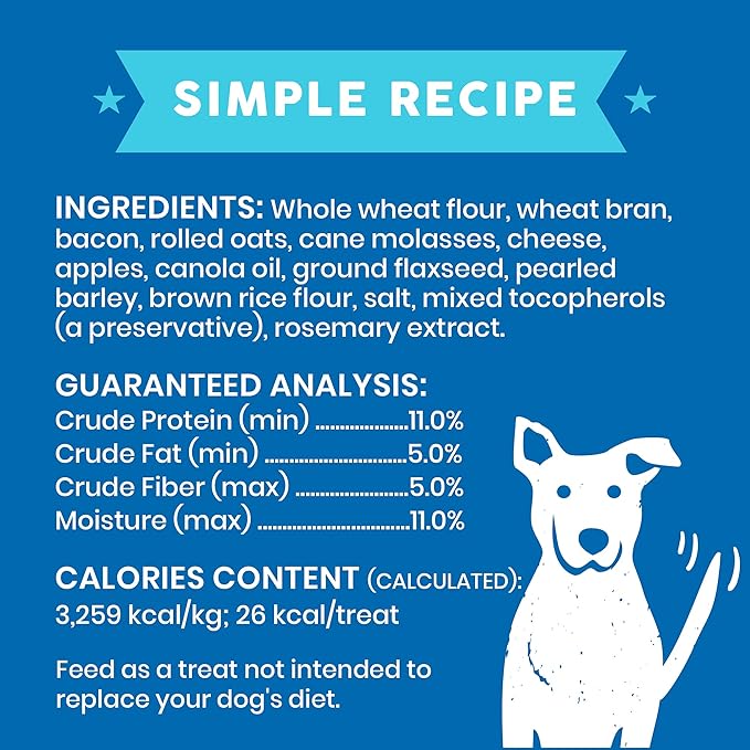 Cloud Star Wag More Bark Less Oats & Grains Crunchy Dog Treats, Bacon, Cheese & Apples, 16 oz. Box