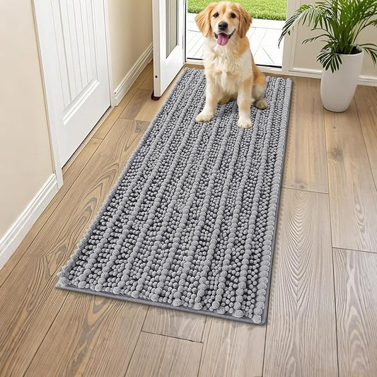 Smiry Dog Door Mat for Muddy Paws 47x20, Absorbent Dirt Trapper, Non-Slip