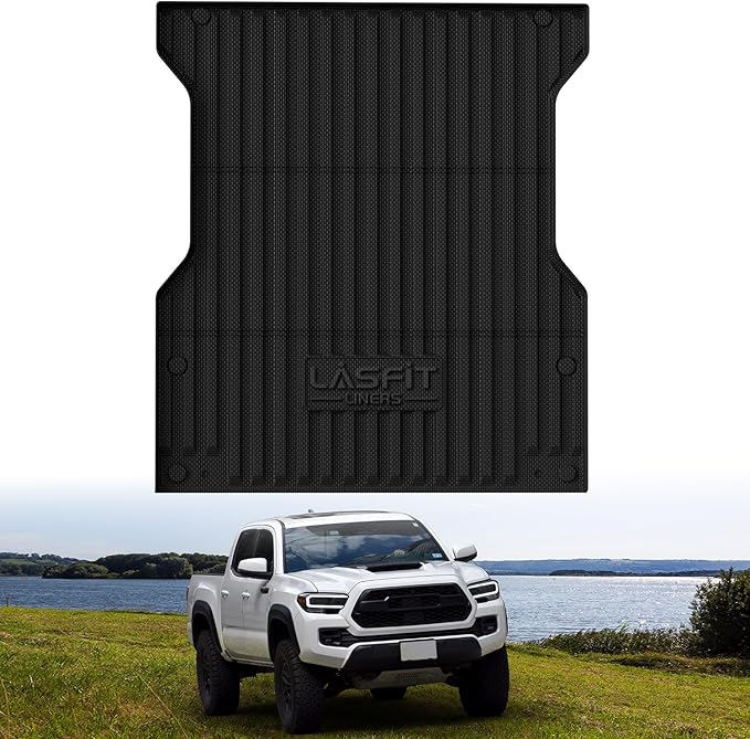 LASFIT Bed Mat for Toyota 2024-2026 Tacoma (5FT/5'Bed) Truck Bed, All Weather 5 ft Rubber Car Bed Liner for Toyota Tacoma 2024 2025 2026 Accessories, TPE Trunk Mat&Bed Liner (Not Fit Drop-in Liners)