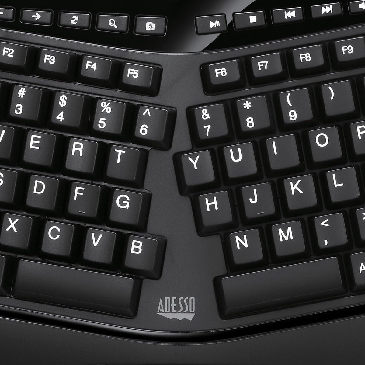 Adesso AKB-450UB Ergonomic Keyboard with Built-in Touchpad, Wired USB