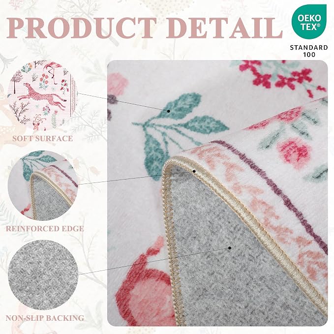 DUKINO Runner Rug, 2x8 Washable Kitchen Rugs