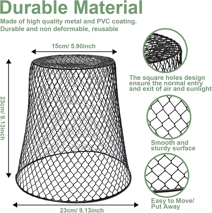 20 Pcs 9"×9" (Multiple Sizes/Quantities Available) Chicken Wire Plant Protectors from Animals, Plant Cage Garden Cloche to Protect Plants Vegetables from Rabbits Squirrels Chicken