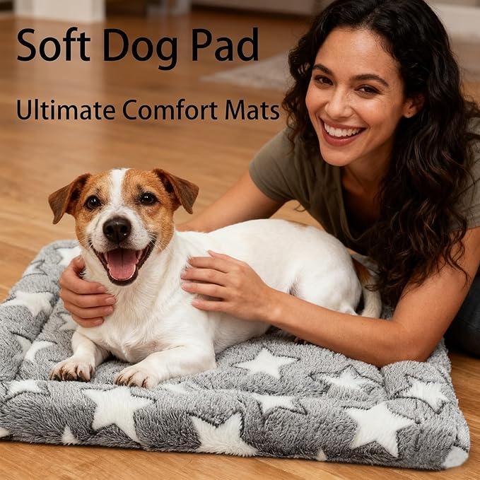 Dog Bed Mat - Reversible Dog Crate Bed Mats, Soft & Breathable Kennel Pad, Durable Crate Bed for Small Medium Large Dogs & Cats