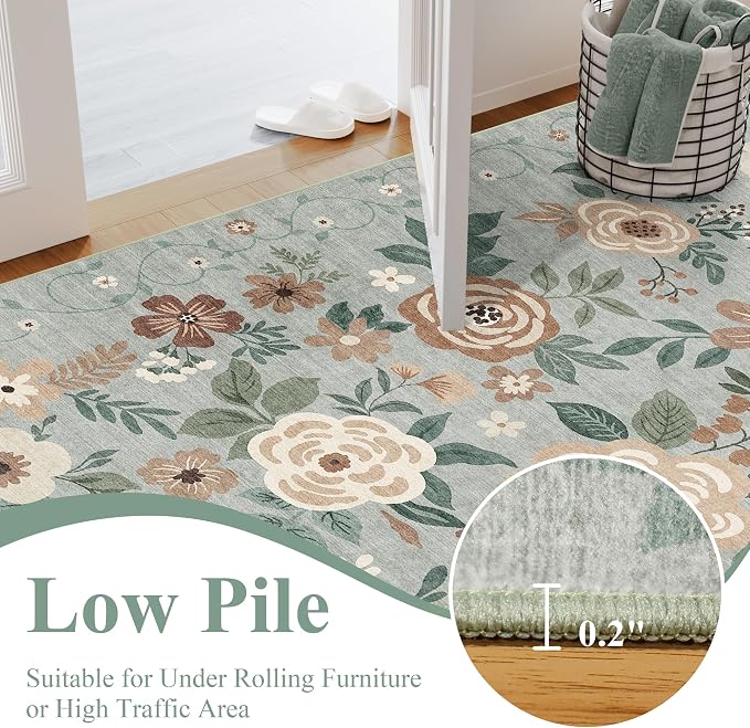 DUKINO 2x6 Runner Rug for Hallway, Washable Kitchen Runner Rug