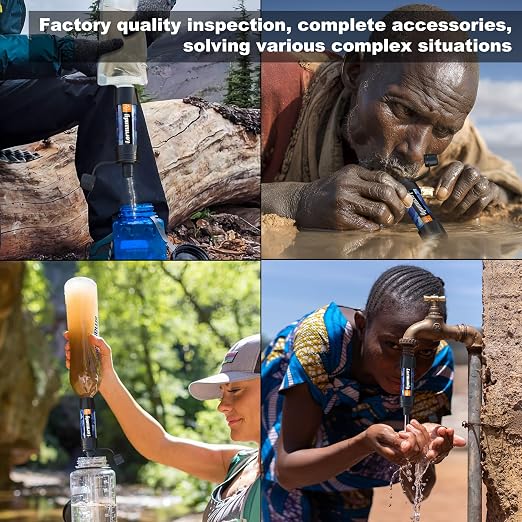 Straw Water Filter 5 Pack – Outdoor Camping & Hiking Survival Gear Kit