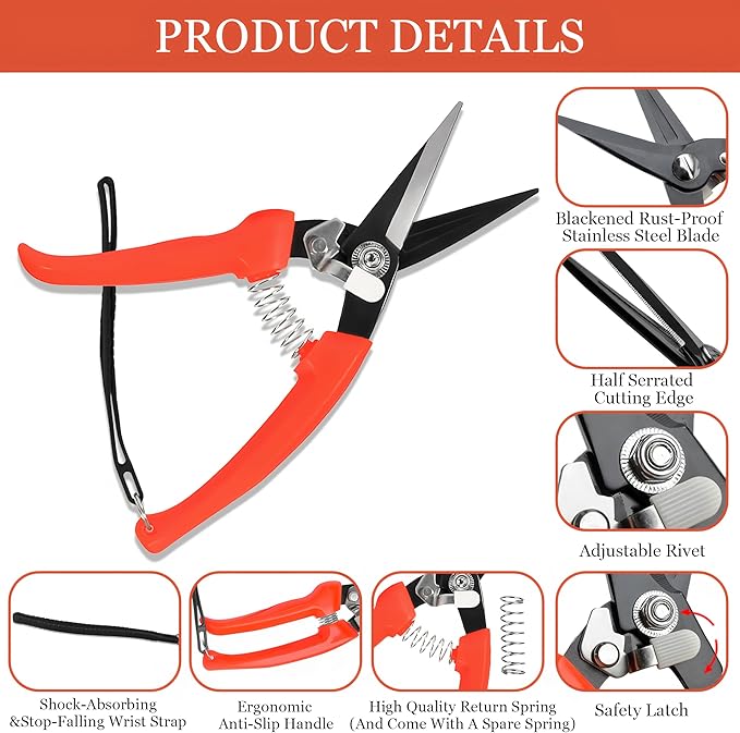 Goat Hoof Trimmers,Professional Hoof Care Trimming Shears Nail Clippers for Sheep,Goats,Alpaca,Lamb,Horse,Pig Hooves Multi-Purpose Pruning Versatile Steel Trimmer for Twig and Floral Scissor Tool
