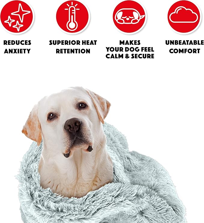 The Dog’s Blanket – Faux Fur Dog Blanket, Ice White, XL, 38x54