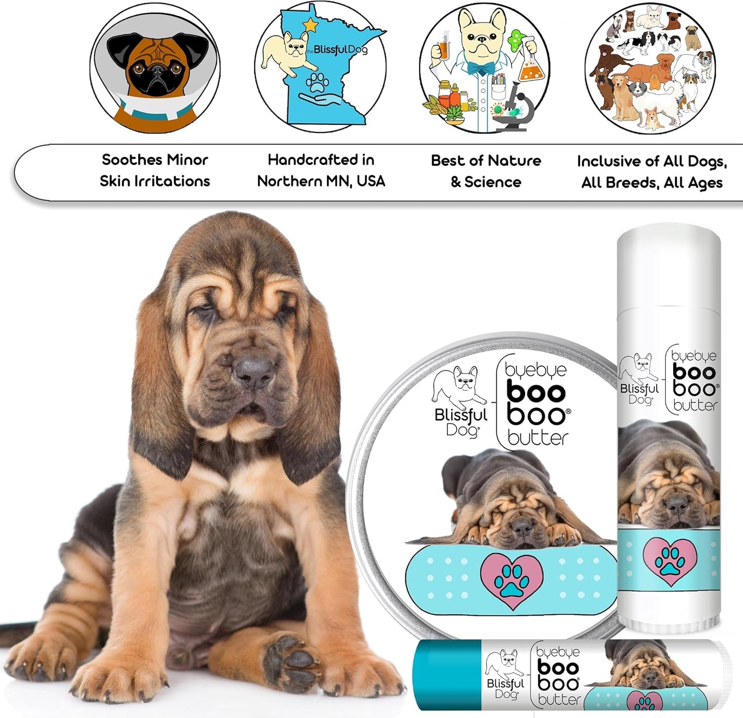 The Blissful Dog 4 oz TIN Bloodhound Booboo Butter