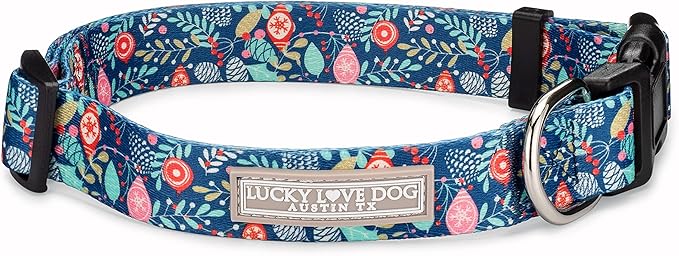 Lucky Love Dog - Adjustable Dog Collar with Easy Click Buckle for Large Dogs, Durable, & Comfortable for Male & Female Dogs, Pet Collar for Puppies & Adult Ones - Sweet Holiday, Large
